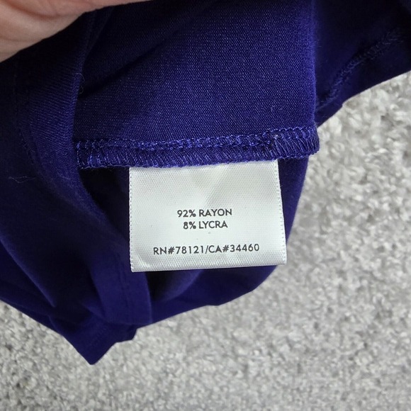 Eileen Fisher Dress Womens Small Petite Blue Dolman Sleeve Shift Knit Minimalist - Picture 6 of 12